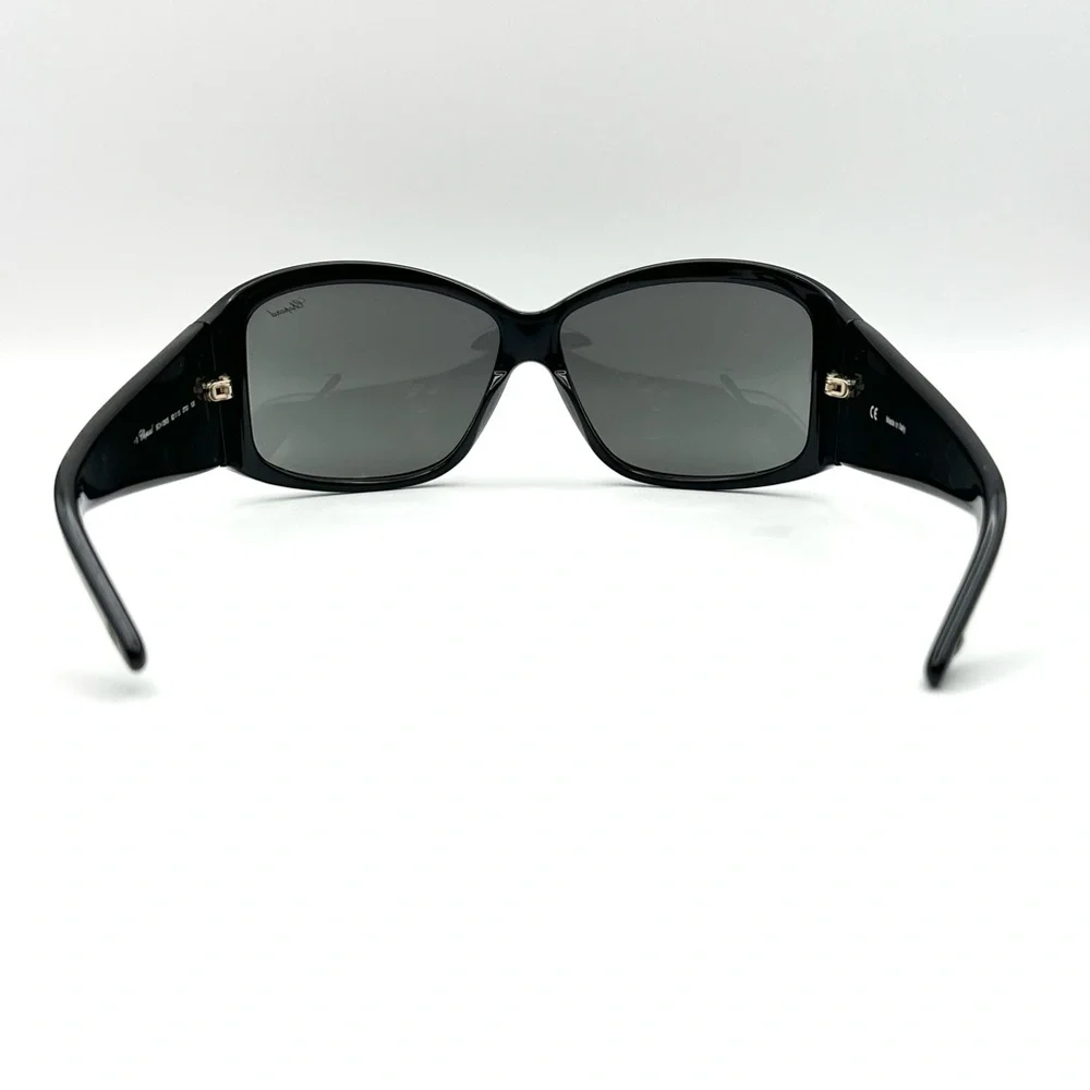 Chopard Rectangle Black Sunglasses Polka Dot Crystals RARE